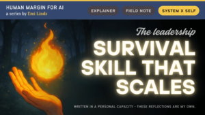 An illustrated hand cradling a glowing flame in a dark forest. Visual metaphor for emotional steadiness and trust under pressure.