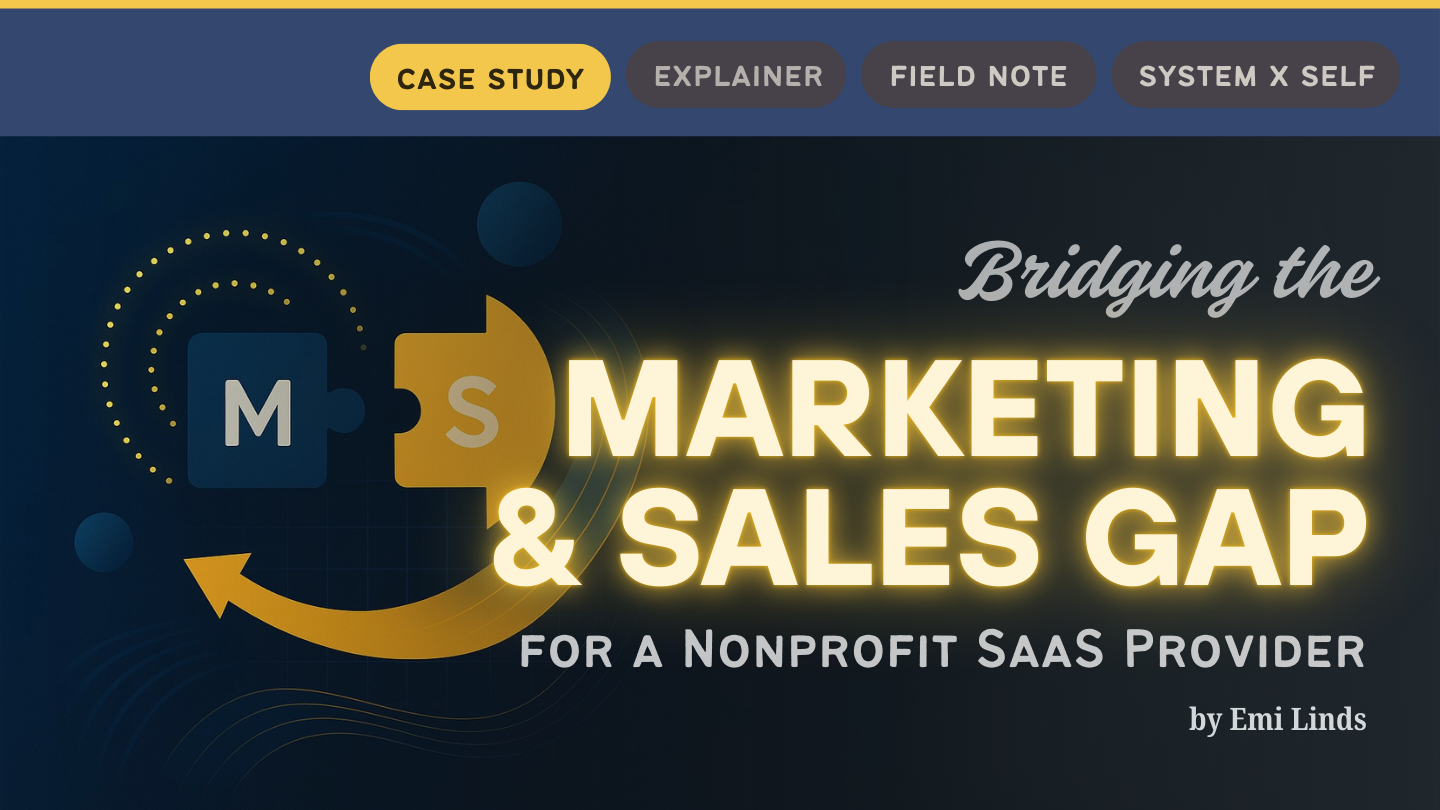 Cover image illustrating bridging the marketing and sales gap for a nonprofit SaaS provider using RevOps principles